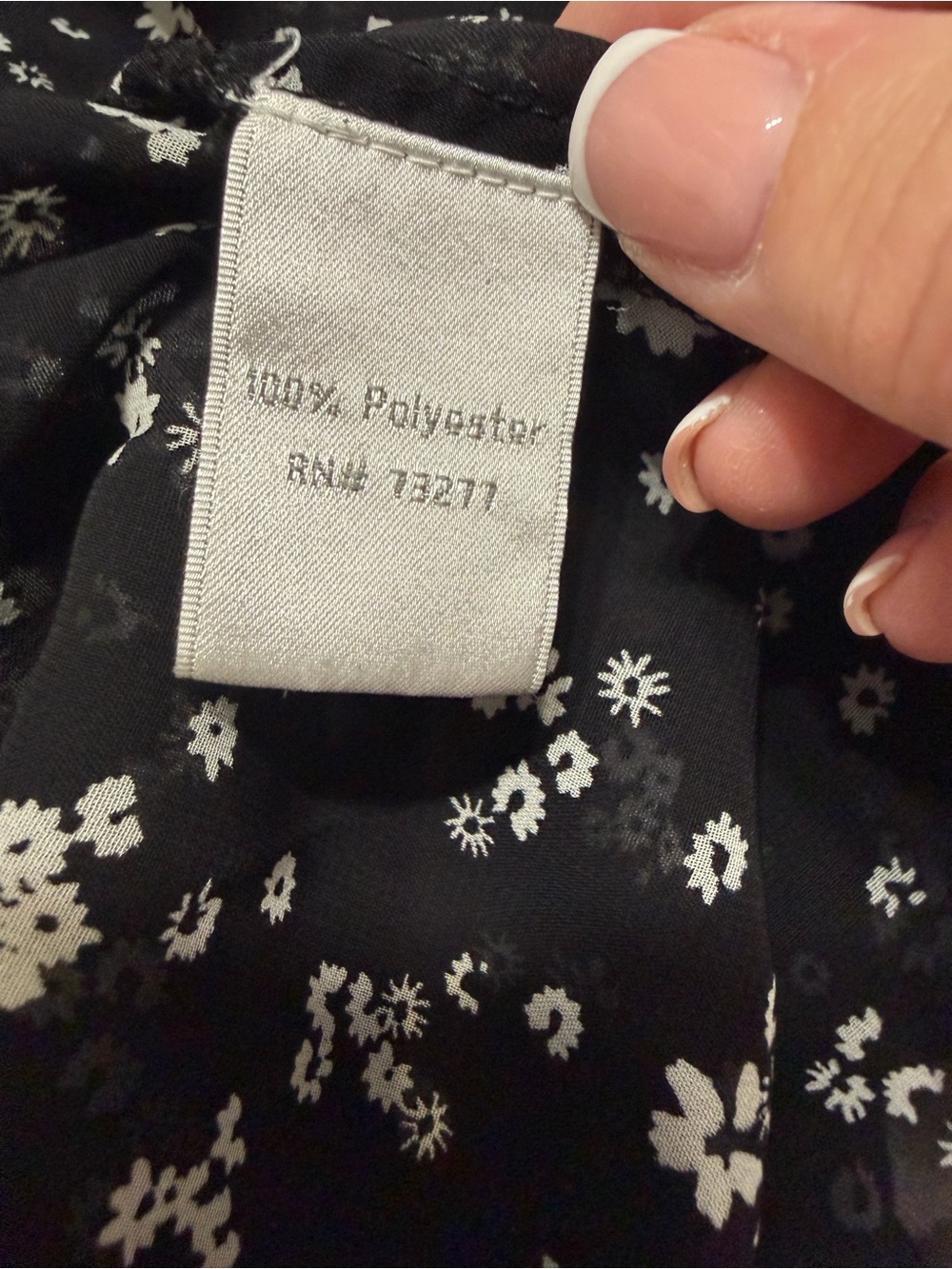 LC Lauren Conrad Black Floral Button-Front Sheer Blouse - Women’s Size Medium - Picture 9 of 9